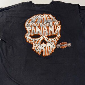 2015 Fall Rally Harley-Davidson‎ Black Tee with Orange Skull Design